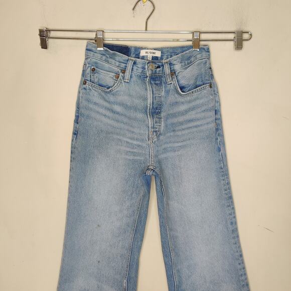 RE/DONE 70's Ultra High Rise Wide Leg Jeans 60's Fade Wash - Picture 2 of 15